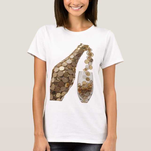 Camiseta BOTELLA DE DINERO de plata afilada Imprimir (Anverso)