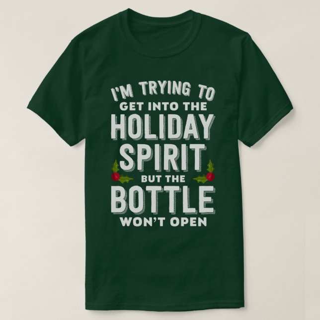 Camiseta Botella de Espíritu de vacaciones abierta (Diseño del anverso)
