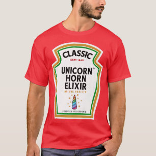 Camiseta Botella de Halloween con condimento Unicorn Horn E