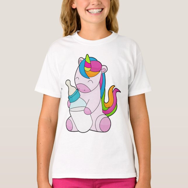 Camiseta Botella de leche de unicornio (Anverso)