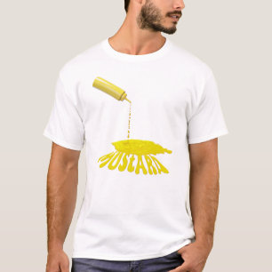 Camiseta Botella de mostaza amarilla goteando