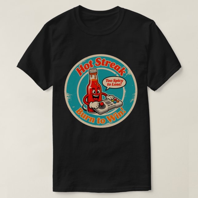 Camiseta Botella de Salsa Picante de Dibujos Animados con C (Diseño del anverso)