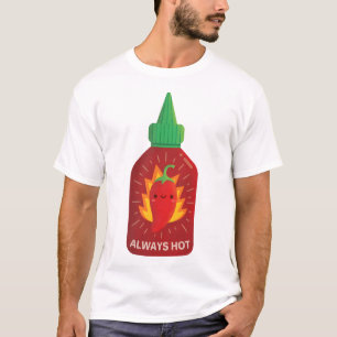 Camiseta Botella de salsa picante picante de pimienta de ch