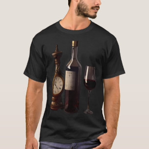 Camiseta Botella de vidrio de vino rojo Wine O'Clock Bebe C