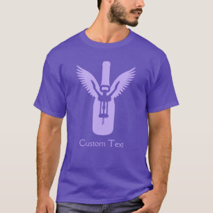 Camiseta Botella de vino con alas y corktornillo