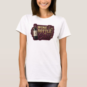 Camiseta BOTELLA DE VINO Y ENFRIAMIENTO dorado que llama la