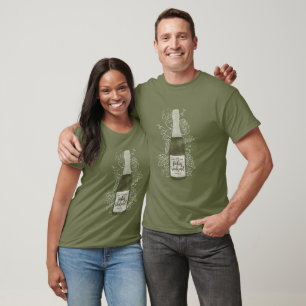 Camiseta Botella de vino y grapevinas personalizadas