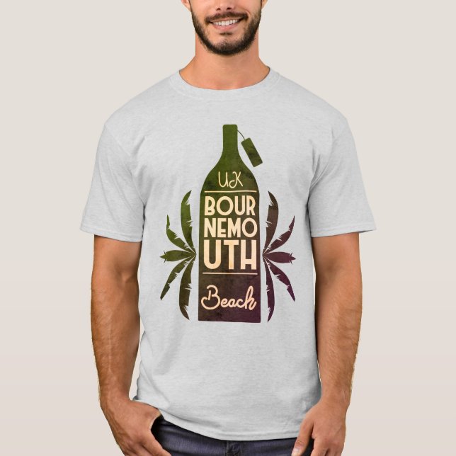 Camiseta Botella verde de Bournemouth Beach del Reino Unido (Anverso)