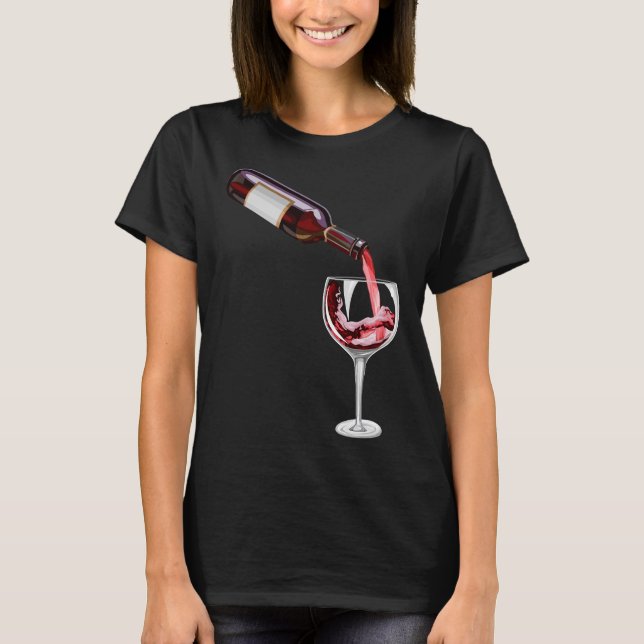 Camiseta Botella Y Vaso De Vino (Anverso)