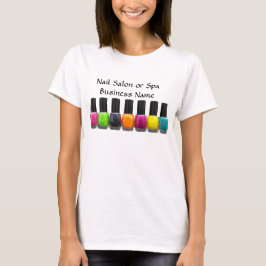 Camiseta Botellas coloridas del esmalte de uñas, salón del