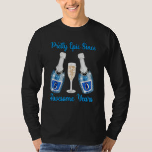 Camiseta Botellas de champán azules de 50 años épicas desde