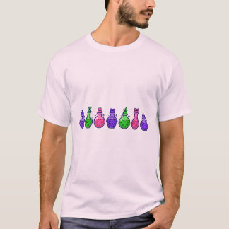 Camiseta Botellas de Poción Pastel Goth Arte de Fila Bruja