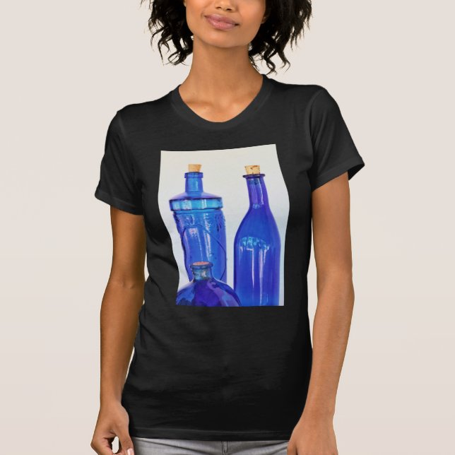 Camiseta Botellas de vidrio azul (Anverso)