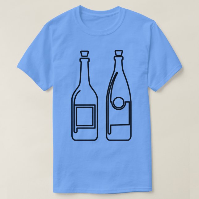 Camiseta Botellas de vino (Diseño del anverso)