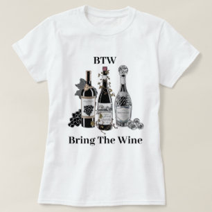 Camiseta Botellas de vino divertidas blancas