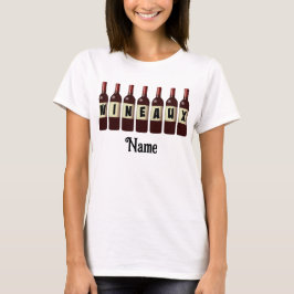 Camiseta Botellas de vino rojo Wineaux alineadas a medida