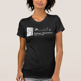 Camiseta Botes de bocetos urbanos Logo blanco de San Diego