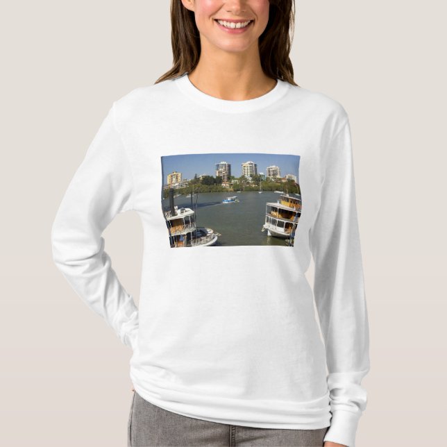 Camiseta Botes de vapor, río Brisbane, Brisbane, (Anverso)