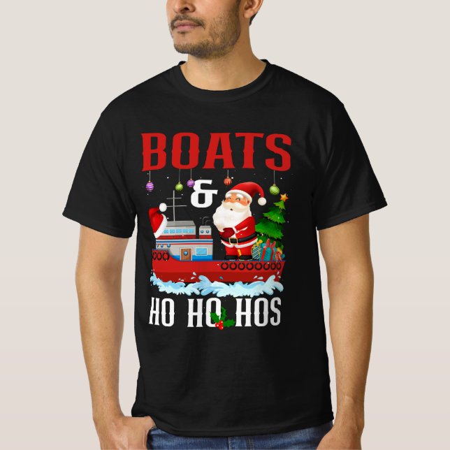 Camiseta Botes Y Navidades Ho Ho Hos Humor En Crucero (Anverso)