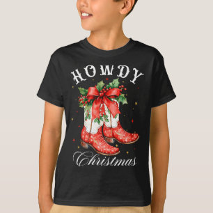Camiseta Botín de vaquera de Navidad con lazo coqueto Weste