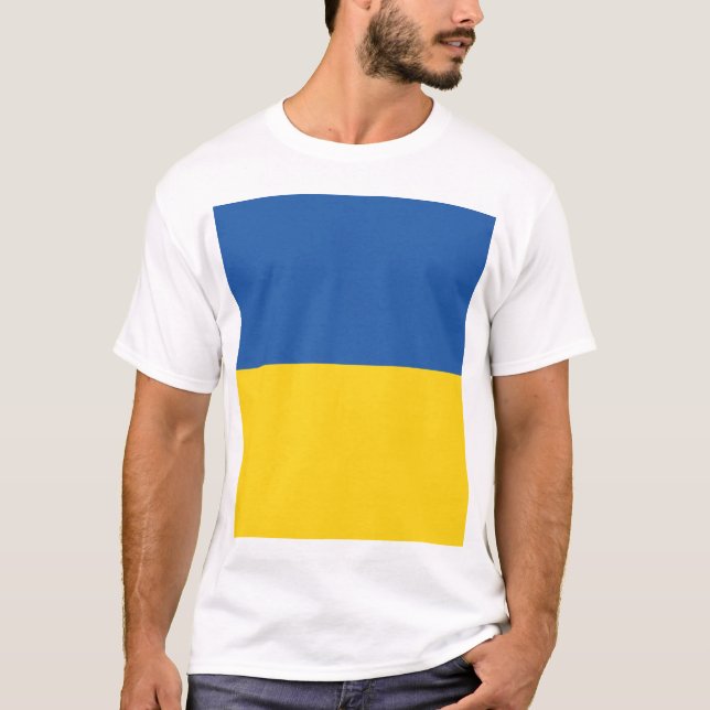 Camiseta Botón Bandera de Ucrania (Anverso)