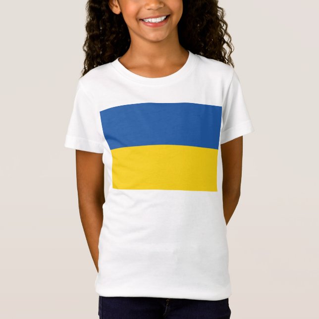 Camiseta Botón Bandera de Ucrania (Anverso)