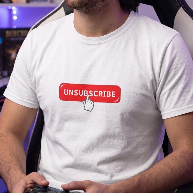 Camiseta Botón de darse de baja con humor de introvertido m (Subido por el creador)