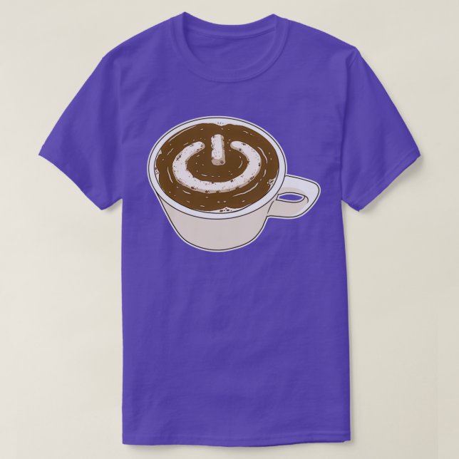 Camiseta Botón de encendido del equipo para beber café (Diseño del anverso)