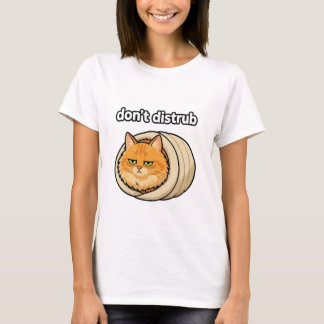 Camiseta Botón de gato naranja estético lindo no molestar