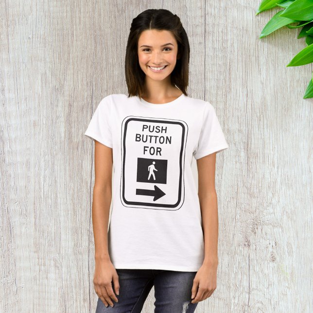 Camiseta Botón De Pulso Para Caminar Por El Rótulo De Cruce (Subido por el creador)