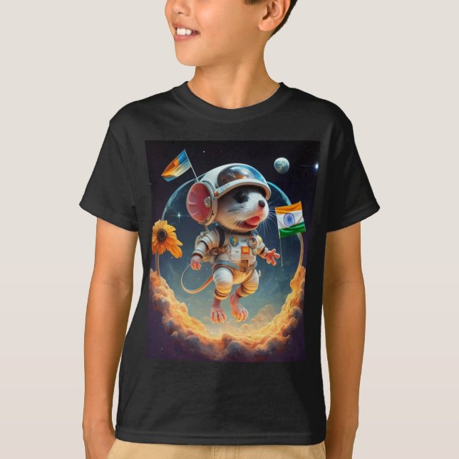 Camiseta "Botón de ratón del Explorador del espacio" (Anverso)