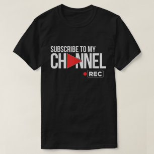 Camiseta Botón de Suscribirme a Mi Canal Tee