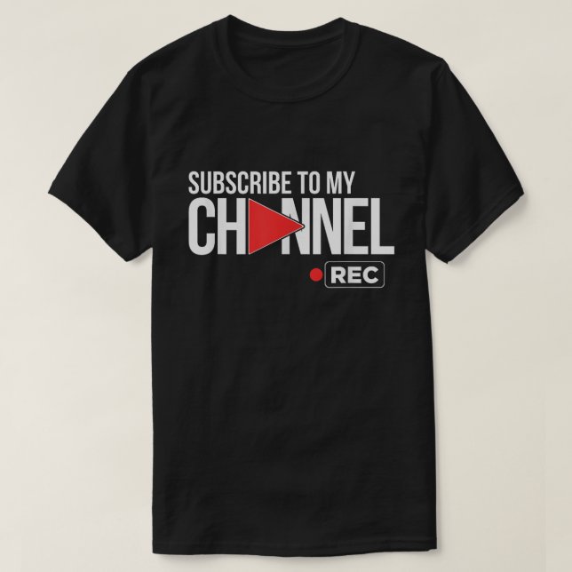 Camiseta Botón de Suscribirme a Mi Canal Tee (Diseño del anverso)