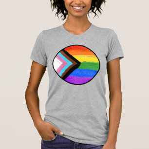 Camiseta Botón pintado con franjas de orgullo progresista