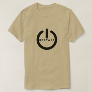 Camiseta Botón Reiniciar T-Shirt Reiniciar texto