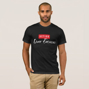 Camiseta Botón Rojo Audaz de Acción Minimalista Motivaciona