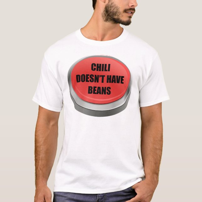 Camiseta Botón Rojo - Chile no tiene frijol (Anverso)