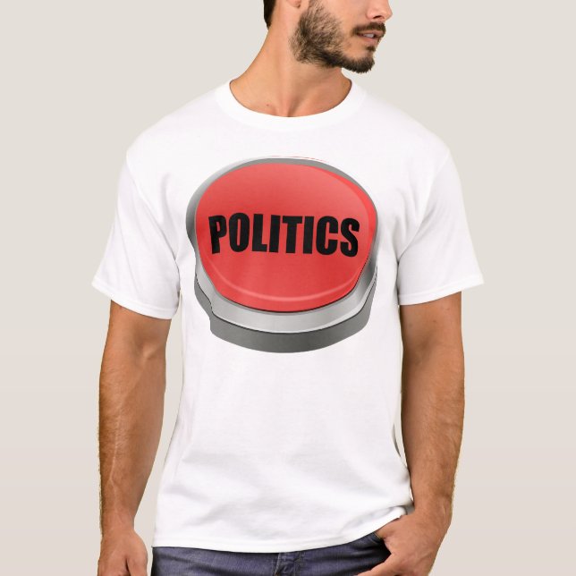 Camiseta Botón Rojo - Política (Anverso)