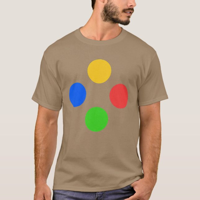 Camiseta Botones de control de juegos ABXY amigos (Anverso)