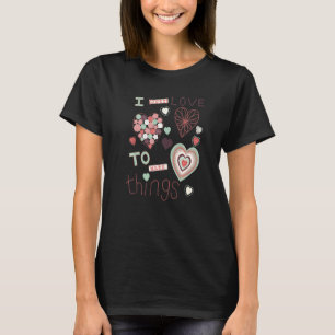 Camiseta Botones de costura Tejido de costura Corazones de 