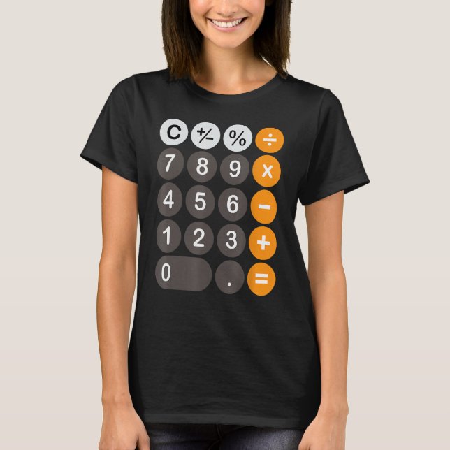 Camiseta Botones de la calculadora Retro Disfraces simples  (Anverso)