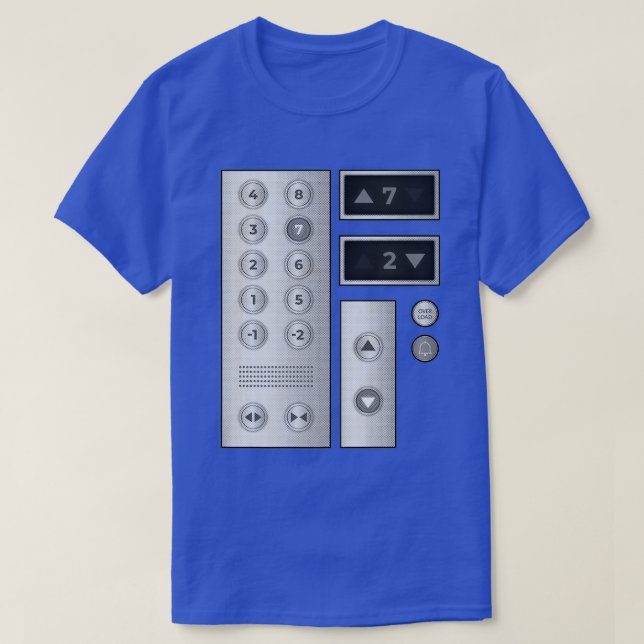 Camiseta Botones Guay Elevator Arte Hombres Mujeres Levanta (Diseño del anverso)