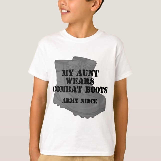Camiseta Bots de combate de la tía de la sobrina del ejérci (Anverso)