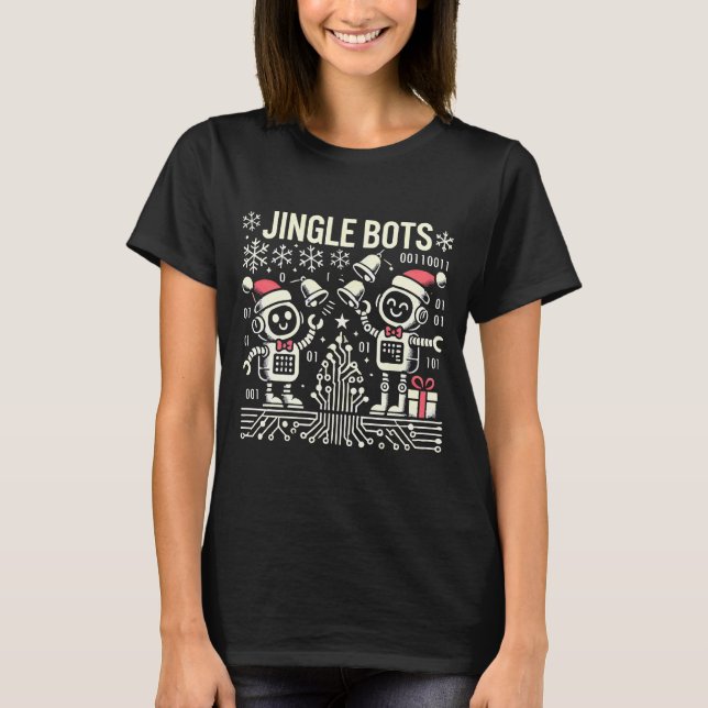 Camiseta Bots Jingle Festividades con Santa Hats (Anverso)