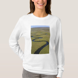 Camiseta Botsuana, África. Vista aérea del río Okavango.