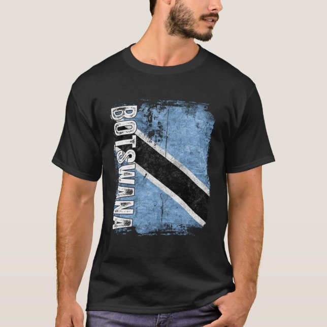 Camiseta BOTSWANA Flag Vintage Distressed BOTSWANA (Anverso)