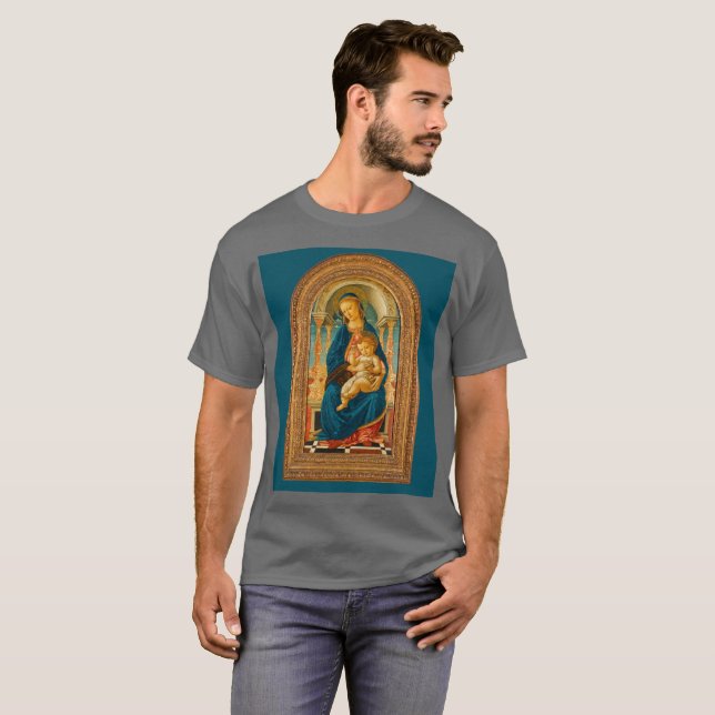 Camiseta Botticelli (1445-1510) Madonna & Child Enthroned (Anverso completo)