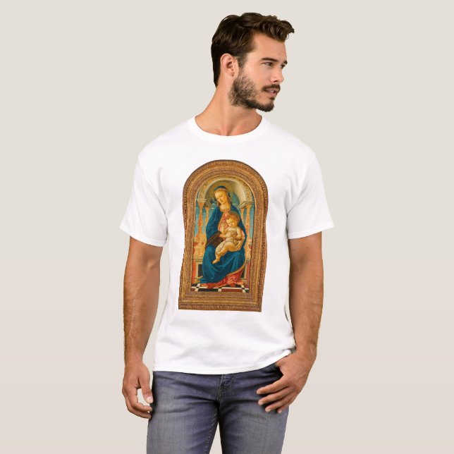 Camiseta Botticelli (1445-1510) Madonna & Child Enthroned (Anverso completo)