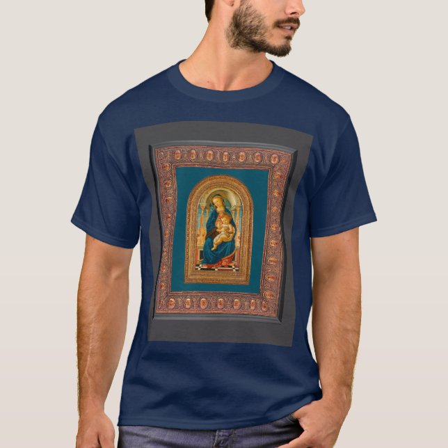 Camiseta Botticelli (1445-1510) Madonna & Child Enthroned (Anverso)
