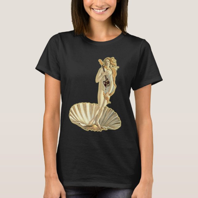 Camiseta Botticelli Venus With Electric Guitar Rock Guitari (Anverso)